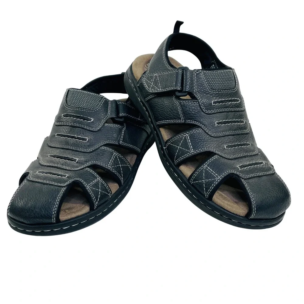 Dockers Men 9M Fisherman Sandals Black Memory Foam 90-21374 Outdoor Casual Shoes